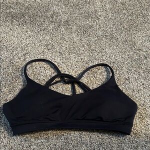 Women's Black Strappy Sports Bra